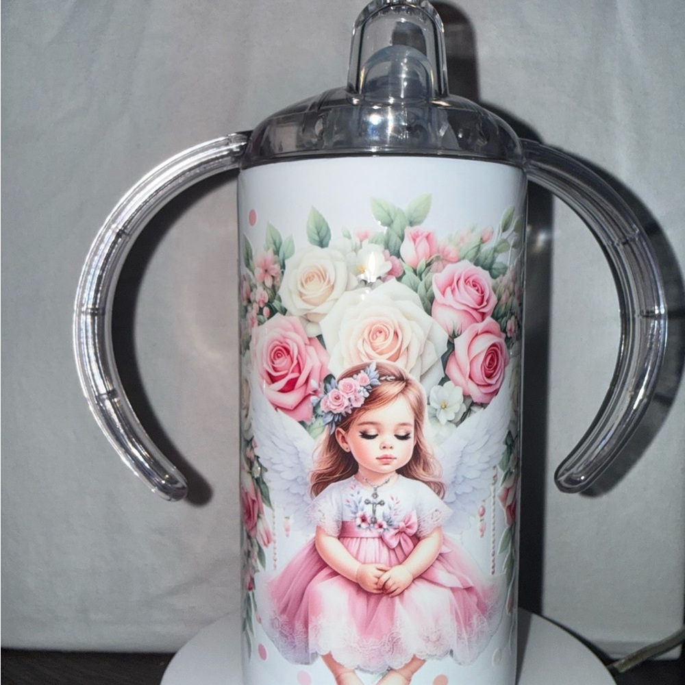 Kids Floral Angel Sippy Cup - Pink